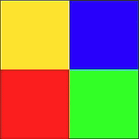 Imagen de ejemplo de 2 x 2 píxeles